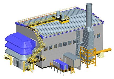 Газотурбинная электростанция с ГТУ стационарного типа. Размещение ГТЭ в ангаре