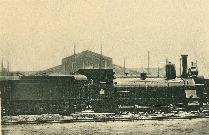 Товарный паровоз, построенный по проекту завода в 1870 году